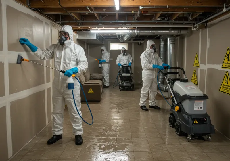 Basement Moisture Removal and Structural Drying process in Vernon County, MO